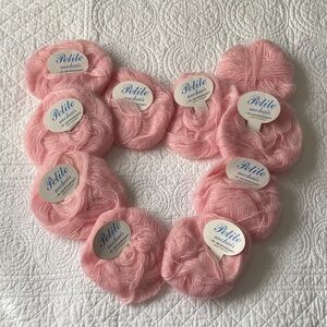 Jakobsdals Petite Kid Mohair Yarn Bundle 10 Skeins 250g Light Pink NEW